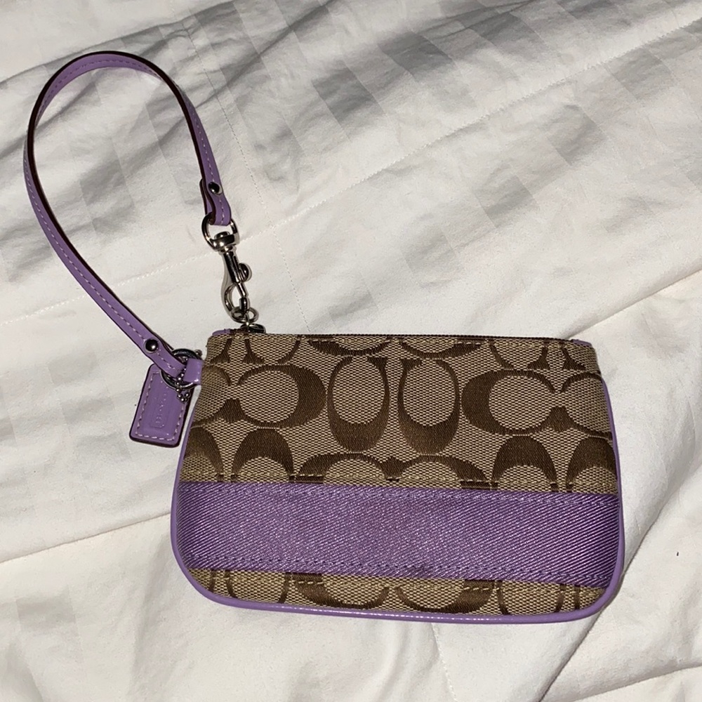 Coach purple mini wristlet never used